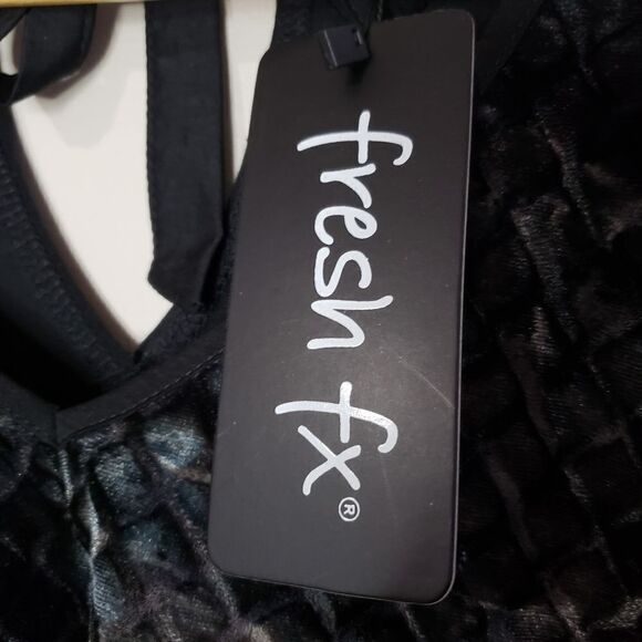 Fresh FX Small NWT Black Grey Velvet Long Sleeve Tunic Top - Picture 3 of 11